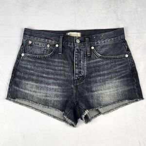 Madewell Shorts Womens 26 Black Relaxed Mid Length‎ 4in Inseam Dark Denim 59180